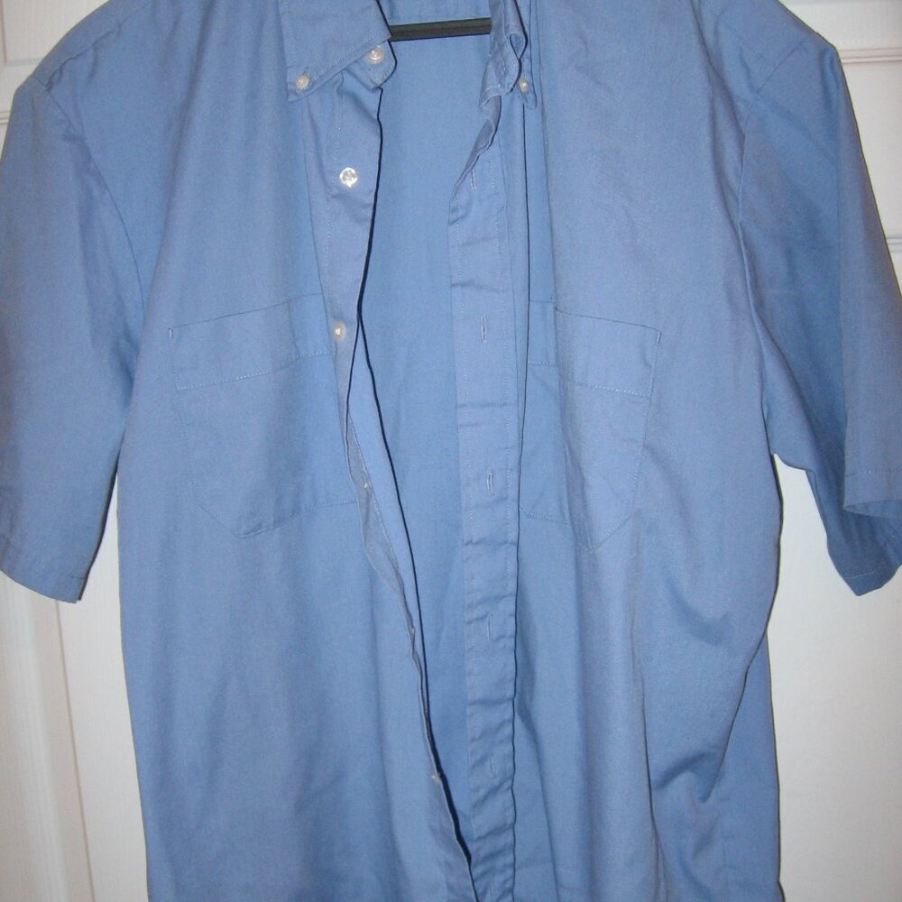 Wear Guard Button Front Extra Long Shirt Men's Size Large Blue